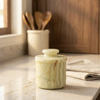 Natural Onyx Marble Butter Crock – Handcrafted French Butter Keeper