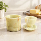 Natural Onyx Marble Butter Crock – Handcrafted French Butter Keeper