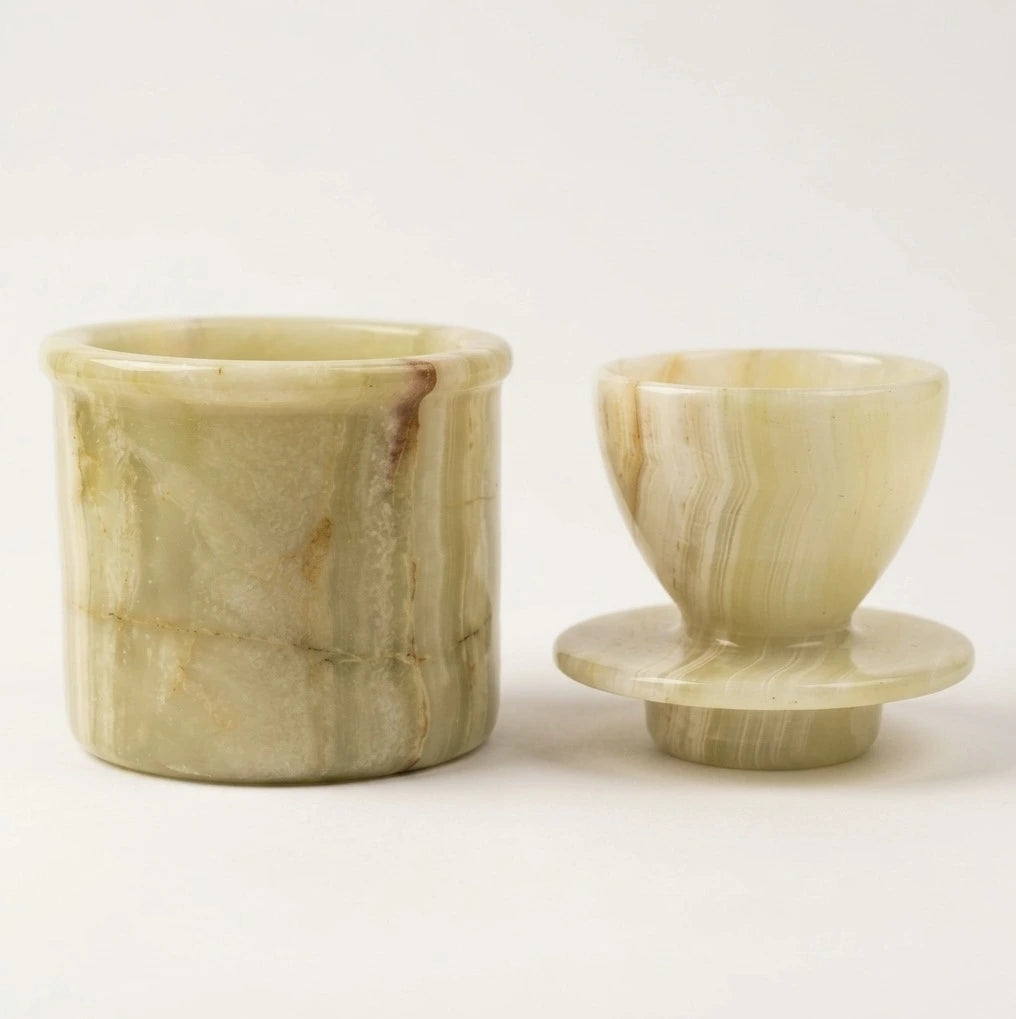 Natural Onyx Marble Butter Crock – Handcrafted French Butter Keeper
