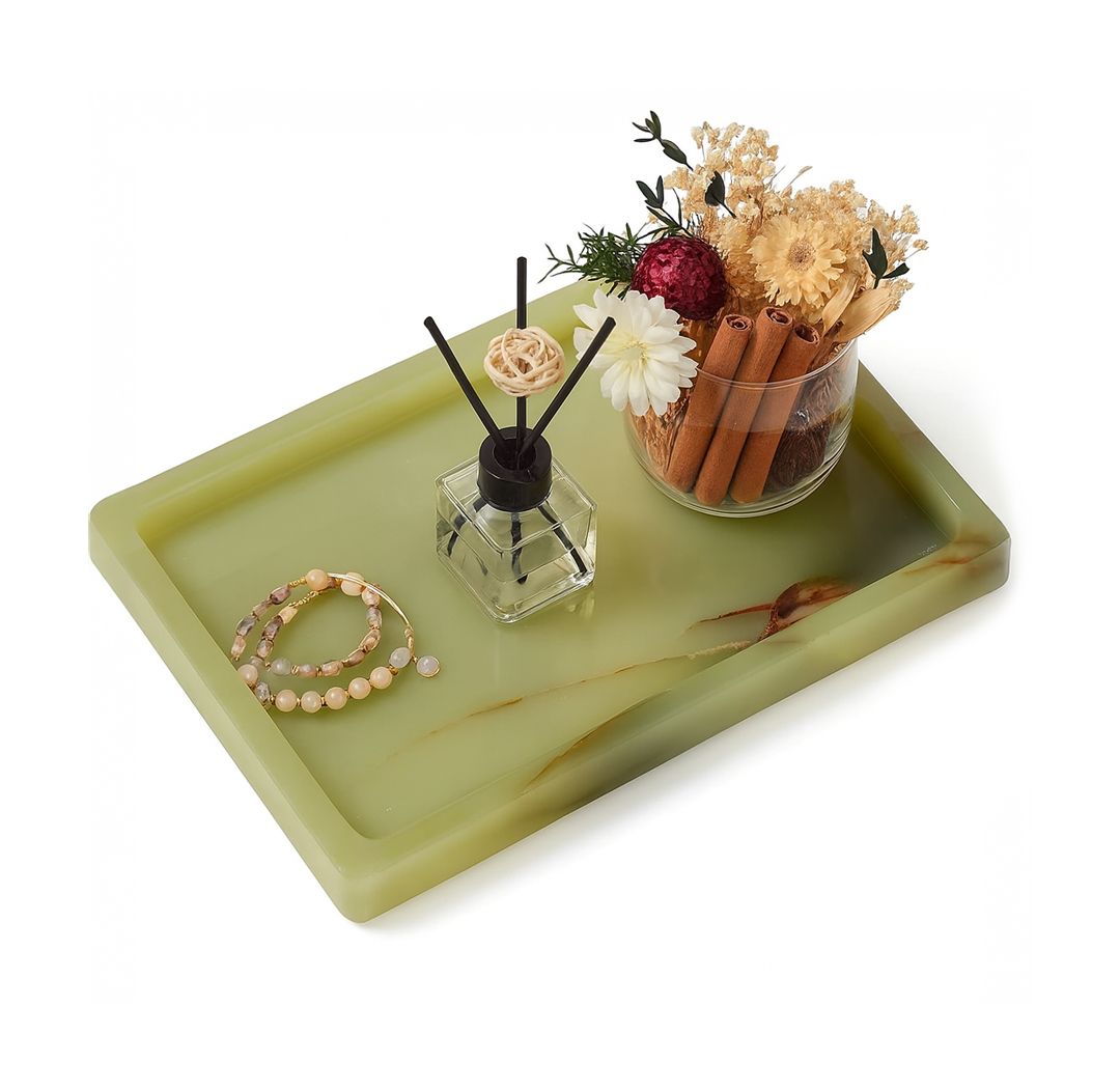 Olive Green Marble Vanity Multipurpose Tray