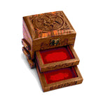 Evernook Hand-Carved 3x4" Wooden Jewelry Box