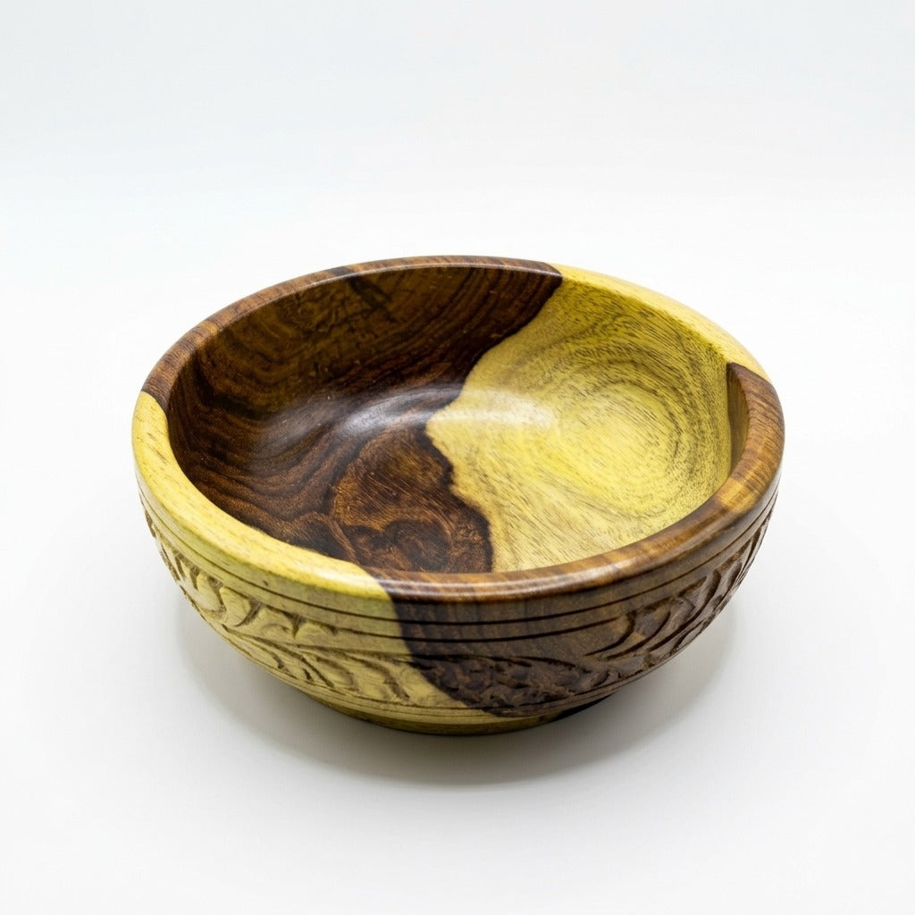 Pack of 3 Handcrafted Wooden Bowls + 2 Complimentary Tote Bags