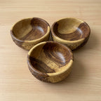 Pack of 3 Handcrafted Wooden Bowls + 2 Complimentary Tote Bags
