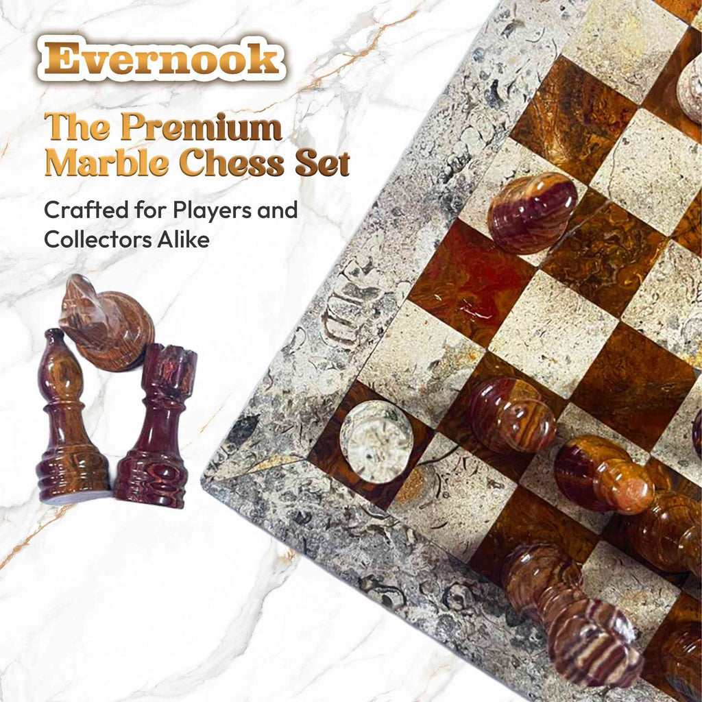 Cream & Rose Marble Chess Set Evernook 