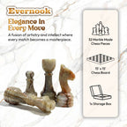 Green & Black Marble Chess Set Evernook 