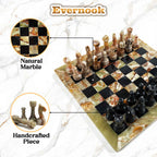 Green & Black Marble Chess Set Evernook 