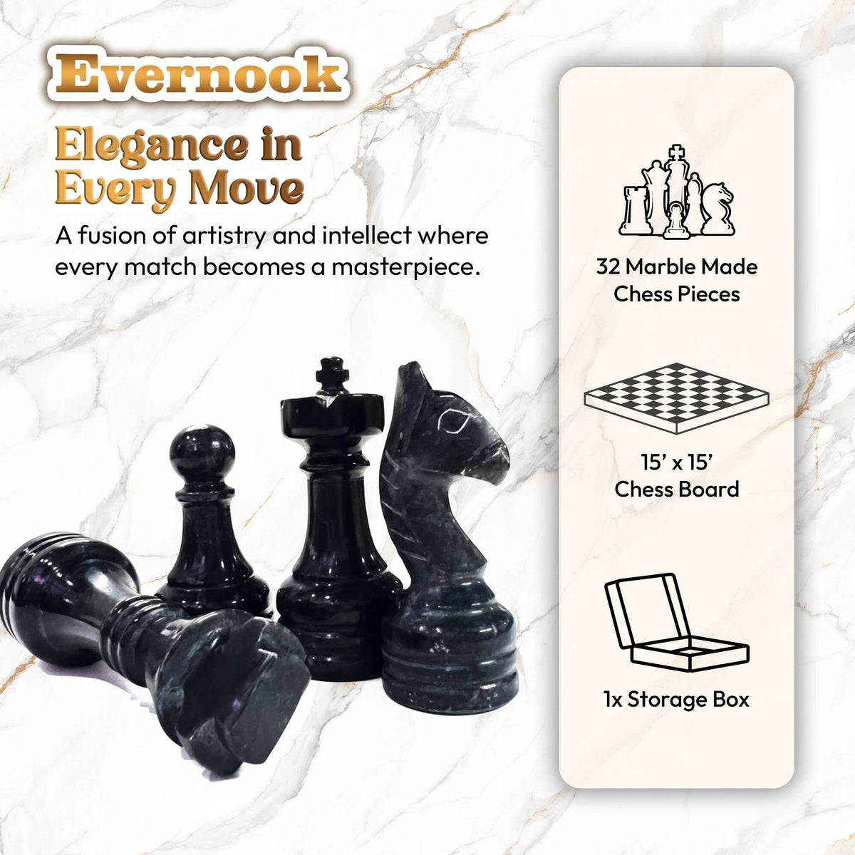 Onyx Blend Marble Chess Set Evernook 